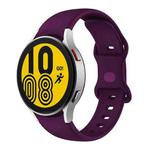 For Samsung Galaxy Watch4 Classic 42mm / Watch4 40mm Butterfly Buckle Silicone Watch Band(Dark Purple)