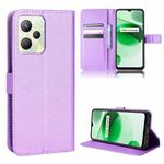 For OPPO Realme C35 Diamond Texture Leather Phone Case(Purple)