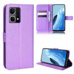 For OPPO Reno7 4G / F21 Pro Diamond Texture Leather Phone Case(Purple)