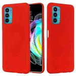 For Motorola Moto Edge 20 Pro Pure Color Liquid Silicone Shockproof Full Coverage Phone Case(Red)