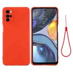 For Motorola Moto G22/E32s 4G Pure Color Liquid Silicone Shockproof Full Coverage Phone Case(Red)