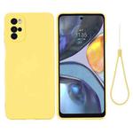 For Motorola Moto G22/E32s 4G Pure Color Liquid Silicone Shockproof Full Coverage Phone Case(Yellow)