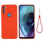 For Motorola Moto G71 5G Pure Color Liquid Silicone Shockproof Full Coverage Phone Case(Red)