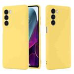 For Motorola Moto G200 5G / Edge S30 Pure Color Liquid Silicone Shockproof Full Coverage Phone Case(Yellow)