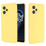For OPPO Realme 9 Pro+ 5G Global Pure Color Liquid Silicone Shockproof Full Coverage Phone Case(Yellow)