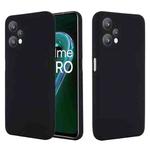 For OPPO Realme 9 Pro 5G Global Pure Color Liquid Silicone Shockproof Full Coverage Phone Case(Black)