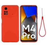 For Xiaomi Poco M4 Pro 4G Global Pure Color Liquid Silicone Shockproof Full Coverage Phone Case(Red)