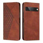 For Google Pixel 7 Diamond Splicing Skin Feel Magnetic Leather Phone Case(Brown)