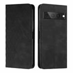 For Google Pixel 7 Pro Diamond Splicing Skin Feel Magnetic Leather Phone Case(Black)