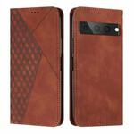 For Google Pixel 7 Pro Diamond Splicing Skin Feel Magnetic Leather Phone Case(Brown)