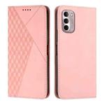 For Motorola Moto G Stylus 2022 4G Diamond Splicing Skin Feel Magnetic Leather Phone Case(Rose Gold)