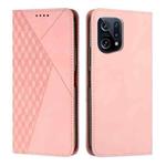 For OPPO Find X5 Diamond Splicing Skin Feel Magnetic Leather Phone Case(Rose Gold)