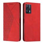 For OPPO Realme 9 Pro/Realme V25 Diamond Splicing Skin Feel Magnetic Leather Phone Case(Red)
