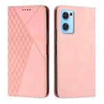 For OPPO Reno7 5G Global/ Find X5 Lite Diamond Splicing Skin Feel Magnetic Leather Phone Case(Rose Gold)