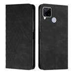For OPPO Realme C12/C25/7i Global/Narzo 20A/Narzo 30A Diamond Splicing Skin Feel Magnetic Leather Phone Case(Black)