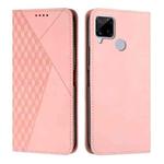 For OPPO Realme C12/C25/7i Global/Narzo 20A/Narzo 30A Diamond Splicing Skin Feel Magnetic Leather Phone Case(Rose Gold)