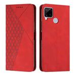For OPPO Realme C12/C25/7i Global/Narzo 20A/Narzo 30A Diamond Splicing Skin Feel Magnetic Leather Phone Case(Red)