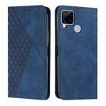 For OPPO Realme C12/C25/7i Global/Narzo 20A/Narzo 30A Diamond Splicing Skin Feel Magnetic Leather Phone Case(Blue)