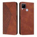 For OPPO Realme C12/C25/7i Global/Narzo 20A/Narzo 30A Diamond Splicing Skin Feel Magnetic Leather Phone Case(Brown)