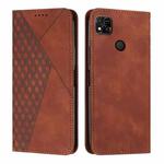 For Xiaomi Redmi 10A/Poco C31/Redmi 9C Diamond Splicing Skin Feel Magnetic Leather Phone Case(Brown)
