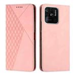 For Xiaomi Redmi 10C 4G Global/ Redmi 10 India Diamond Splicing Skin Feel Magnetic Leather Phone Case(Rose Gold)