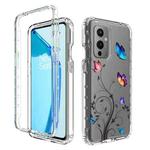 For OnePlus 9 PC+TPU Transparent Painted Phone Case(Tree Butterflies)