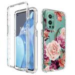 For OnePlus 9 Pro PC+TPU Transparent Painted Phone Case(Purple Floral)