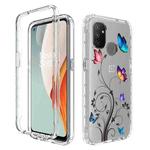 For OnePlus Nord N100 PC+TPU Transparent Painted Phone Case(Tree Butterflies)