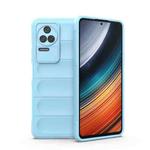 For Xiaomi Redmi K40S Magic Shield TPU + Flannel Phone Case(Light Blue)