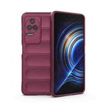 For Xiaomi Redmi K50 Pro Magic Shield TPU + Flannel Phone Case(Wine Red)