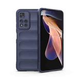 For Xiaomi Redmi Note 11 Pro 5G Chinese Magic Shield TPU + Flannel Phone Case(Dark Blue)