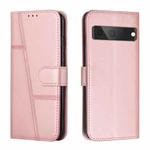 For Google Pixel 7 Stitching Calf Texture Buckle Leather Phone Case(Pink)