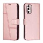 For Motorola Moto G Stylus 2022 4G Stitching Calf Texture Buckle Leather Phone Case(Pink)