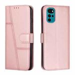 For Motorola Moto G22 Stitching Calf Texture Buckle Leather Phone Case(Pink)