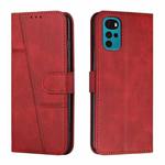 For Motorola Moto G22 Stitching Calf Texture Buckle Leather Phone Case(Red)