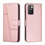 For Xiaomi Redmi 10 5G/Redmi Note 11E Stitching Calf Texture Buckle Leather Phone Case(Pink)