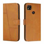 For Xiaomi Redmi 10A/Poco C31/Redmi 9C Stitching Calf Texture Buckle Leather Phone Case(Yellow)