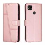 For Xiaomi Redmi 10A/Poco C31/Redmi 9C Stitching Calf Texture Buckle Leather Phone Case(Pink)