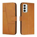 For Samsung Galaxy M23 5G/ Galaxy F23 Japan Stitching Calf Texture Buckle Leather Phone Case(Yellow)