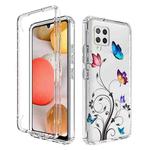 For Samsung Galaxy A42 5G PC+TPU Transparent Painted Phone Case(Tree Butterflies)