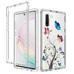 For Samsung Galaxy Note10 PC+TPU Transparent Painted Phone Case(Tree Butterflies)