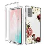 For Samsung Galaxy Note20 PC+TPU Transparent Painted Phone Case(Rose)