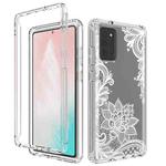 For Samsung Galaxy Note20 PC+TPU Transparent Painted Phone Case(White Flower)