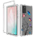 For Samsung Galaxy Note20 PC+TPU Transparent Painted Phone Case(Tree Butterflies)