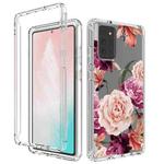 For Samsung Galaxy Note20 PC+TPU Transparent Painted Phone Case(Purple Floral)