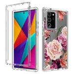 For Samsung Galaxy Note20 Ultra PC+TPU Transparent Painted Phone Case(Purple Floral)