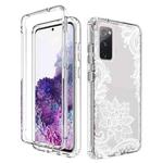 For Samsung Galaxy S20 PC+TPU Transparent Painted Phone Case(White Flower)