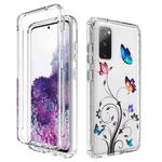 For Samsung Galaxy S20 PC+TPU Transparent Painted Phone Case(Tree Butterflies)