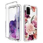 For Samsung Galaxy S20+ PC+TPU Transparent Painted Phone Case(Purple Floral)