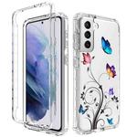 For Samsung Galaxy S21+ 5G PC+TPU Transparent Painted Phone Case(Tree Butterflies)